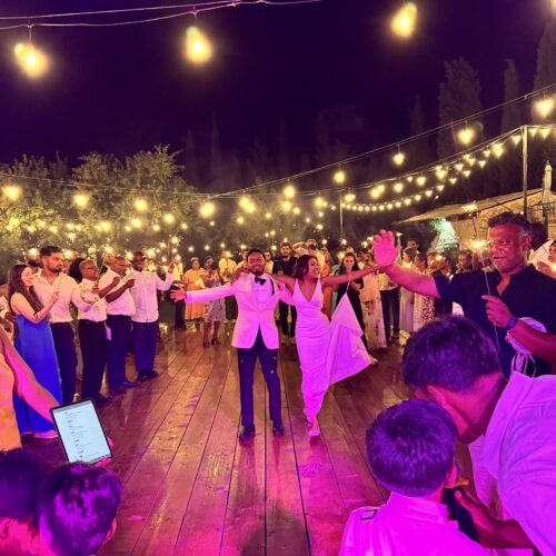 bride and groom outdoor first dance at destination wedding in montenegro